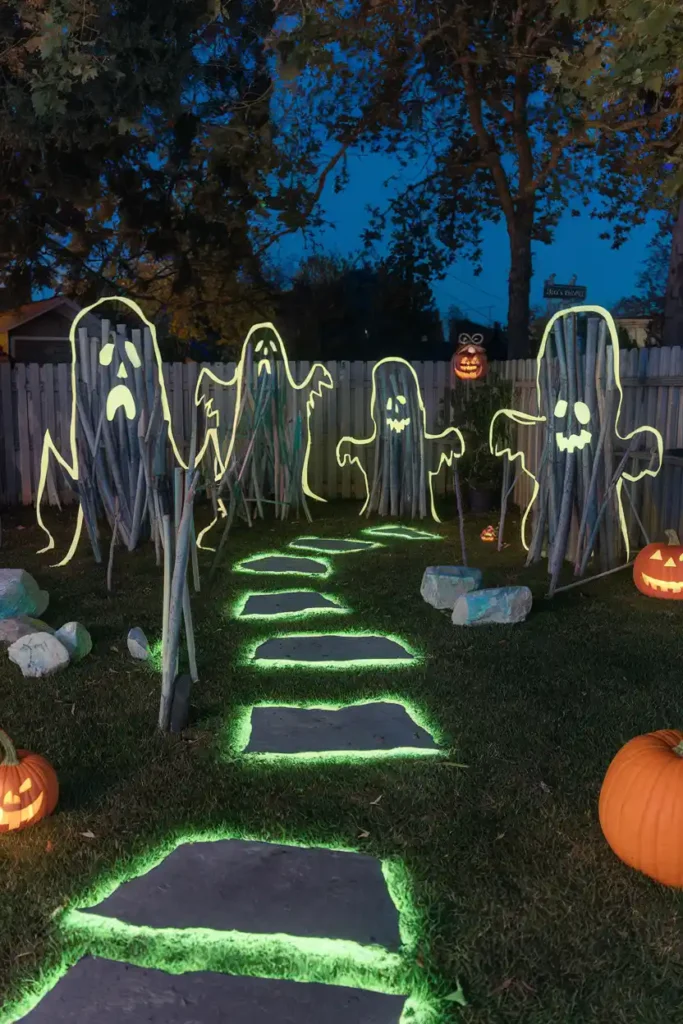 Glow-in-the-Dark Ghost Town-halloween decorations for outdoor
