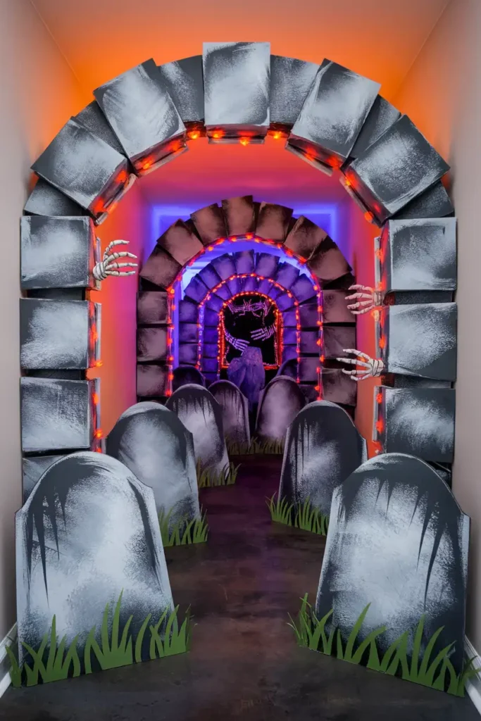 Graveyard Gateway-halloween hallway decoration ideas