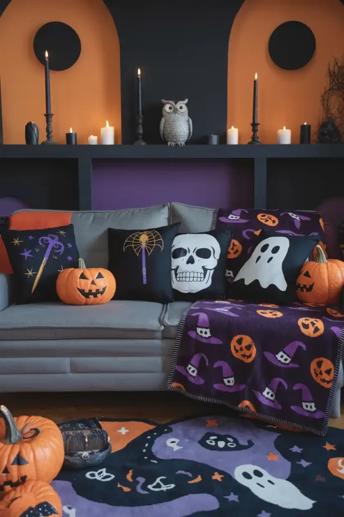 Halloween Throw Pillow Magic-halloween apartment decorations