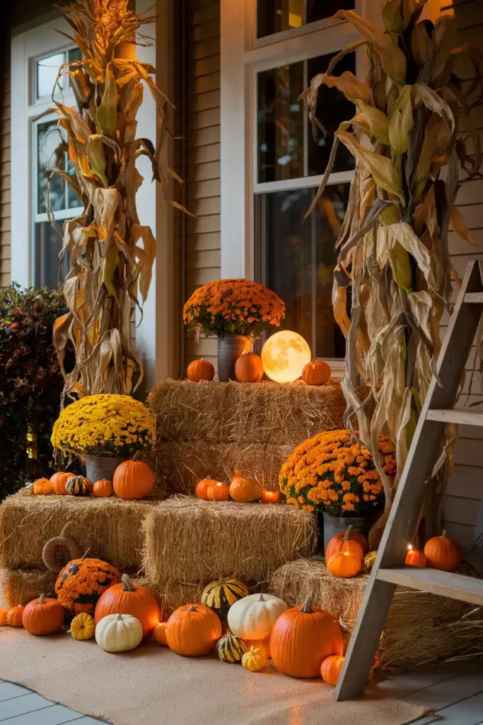 Harvest Moon Scene-halloween front porch ideas