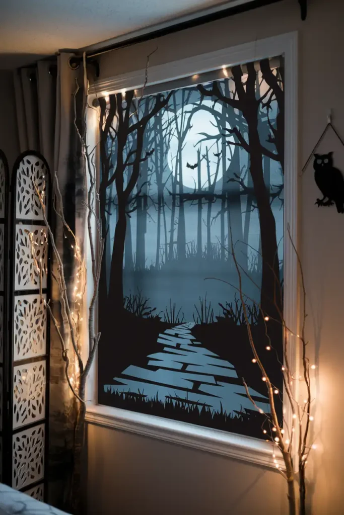 Haunted Forest Window Treatment