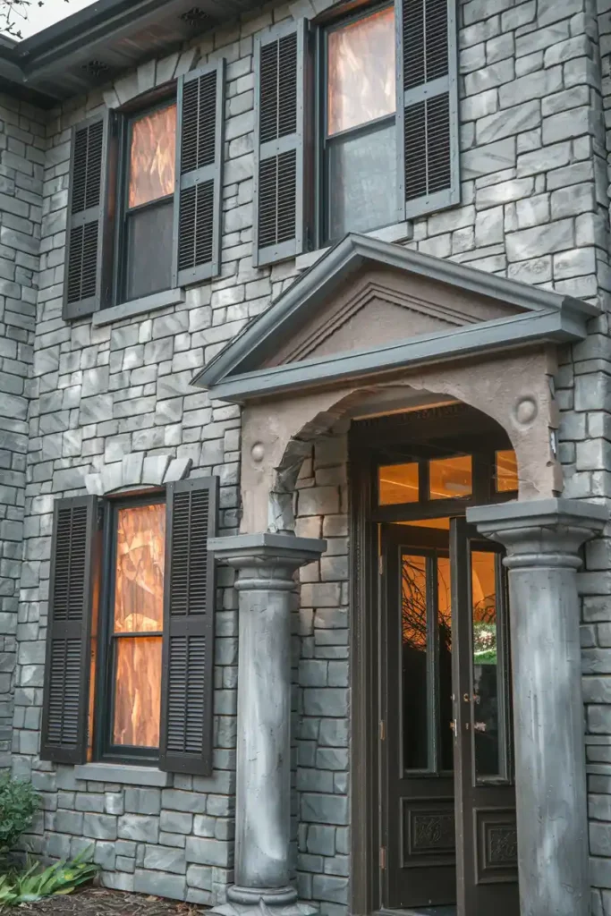 Haunted House Facade Transformation-halloween decorations for outdoor