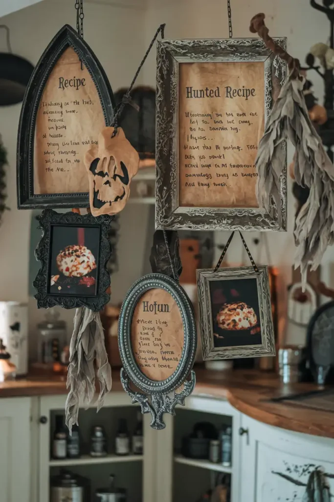 Haunted Recipe Display-halloween kitchen decor ideas