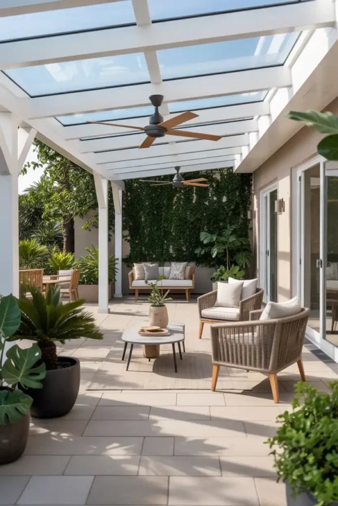Heat-Reflecting Roof for Hot Climates-patio roof extension ideas