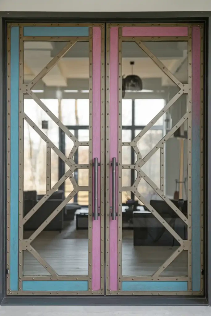 Industrial Steel and Glass Design-Double Door Design Ideas
