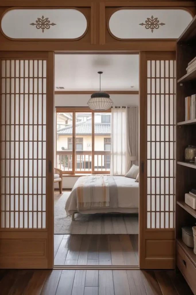 Japanese-Inspired Sliding Double Doors