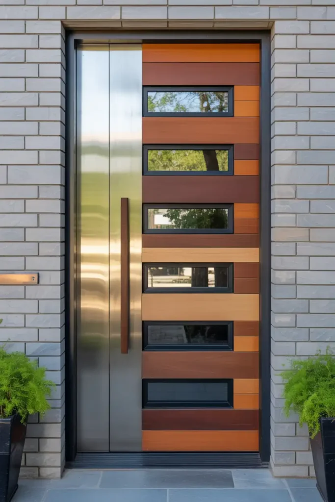 Mixed Material Masterpieces-modern front door design ideas