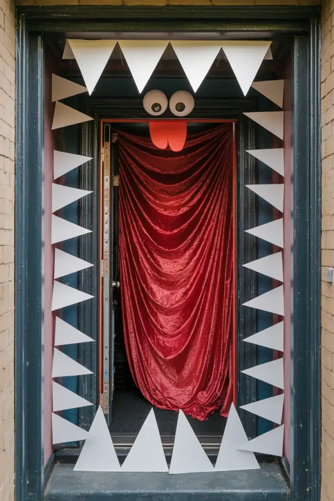 Monster Doorway-halloween hallway decoration ideas