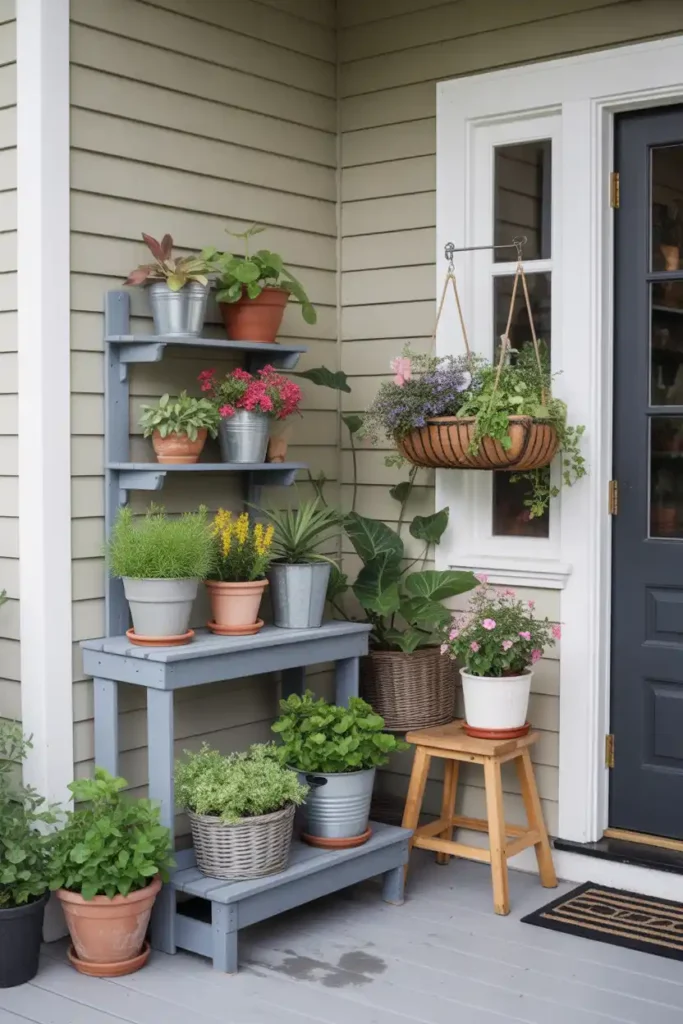 Multi-Level Container Garden-Front Porch Ideas