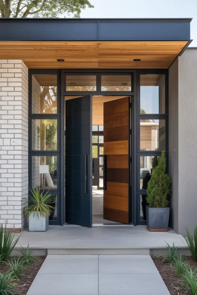 Pivot Door Drama-modern front door design ideas