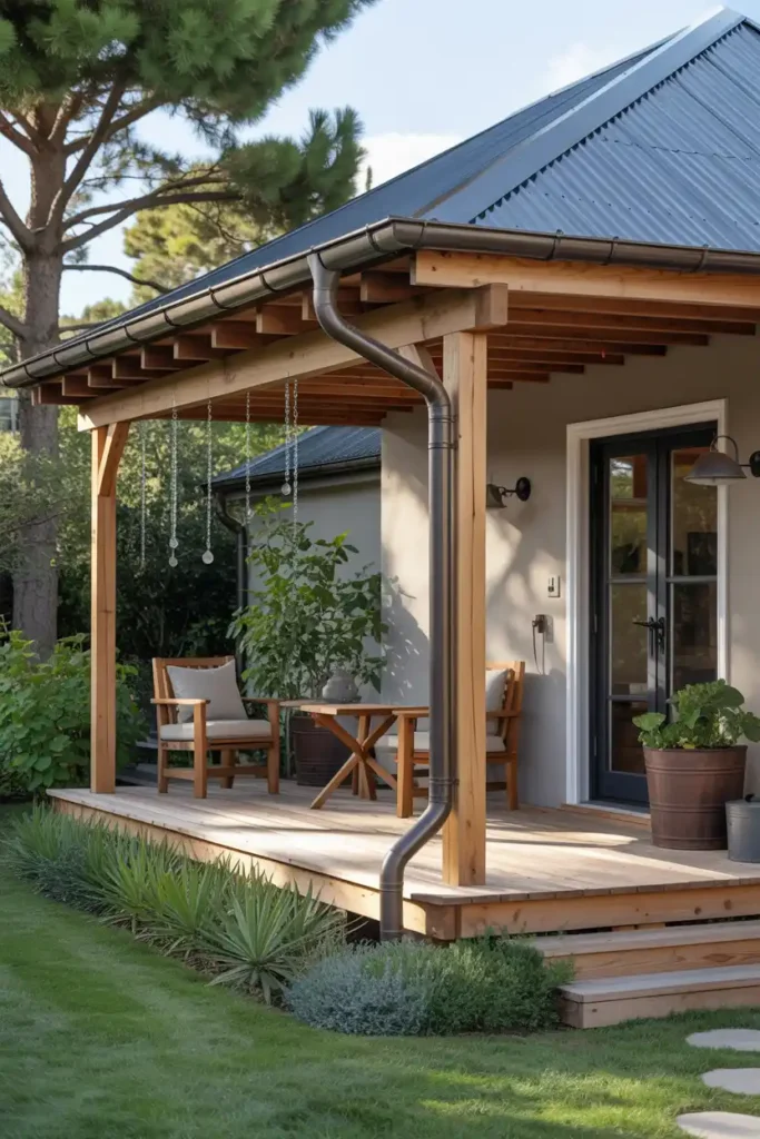 Rainwater Collection Roof-patio roof extension ideas