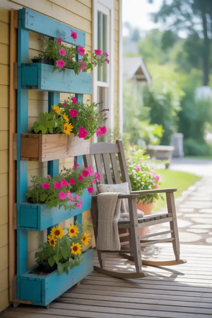 Rustic Wood Pallet Garden-Front Porch Ideas