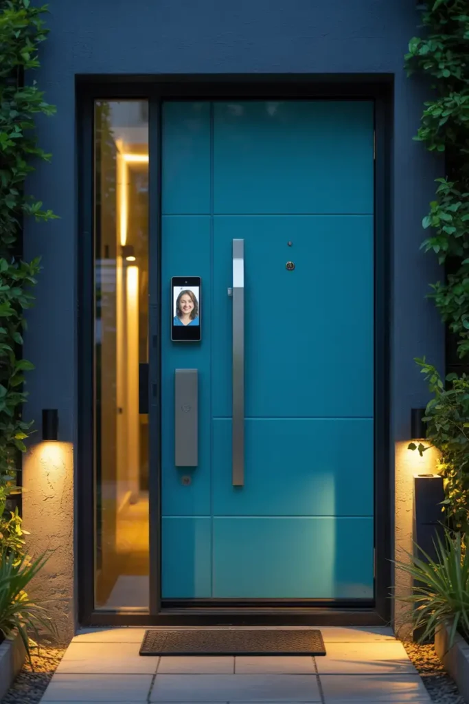 Smart Technology Integration-modern front door design ideas
