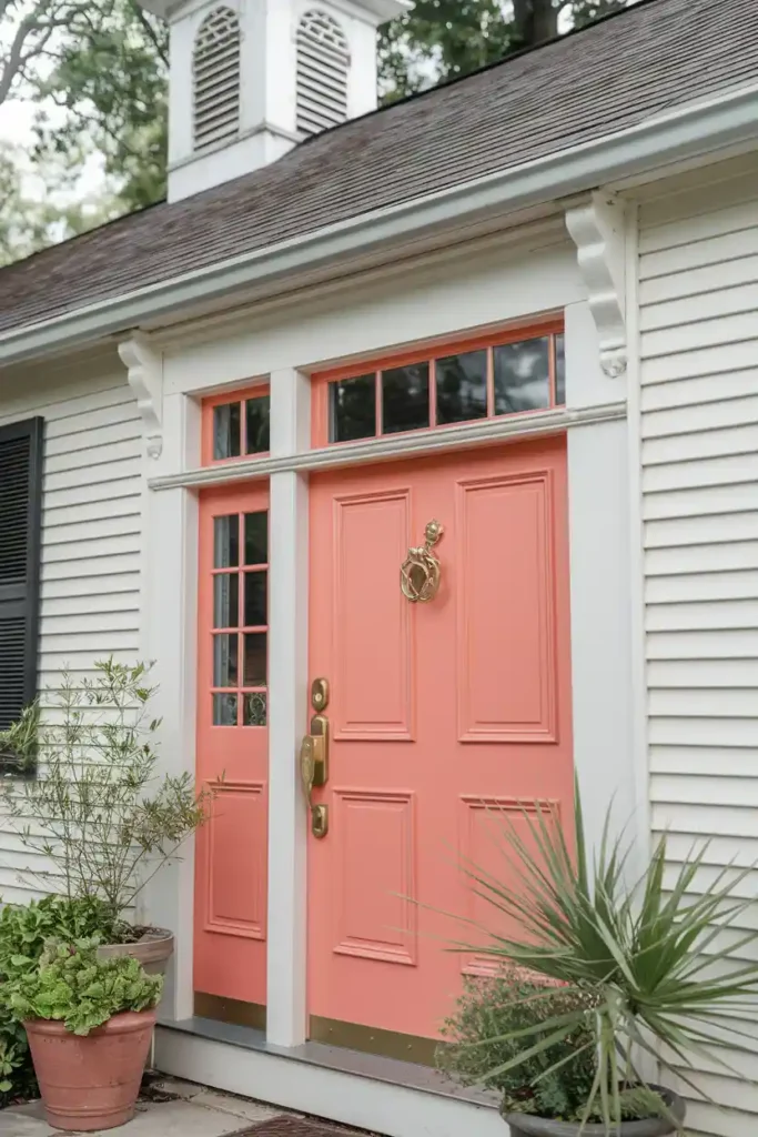 Soft Coral-best front door colors ideas