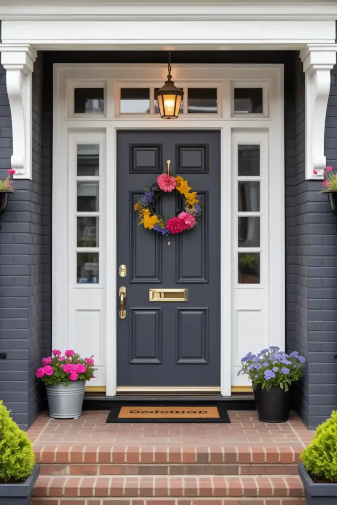 Sophisticated Charcoal Gray-best front door colors ideas
