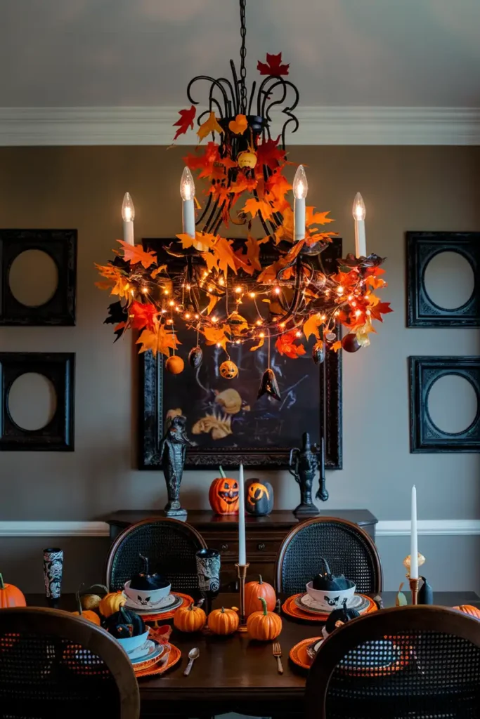 Spooky Chandelier Drama-classy halloween decor ideas