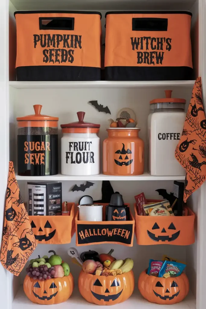 Spooky Storage Solutions-halloween kitchen decor ideas