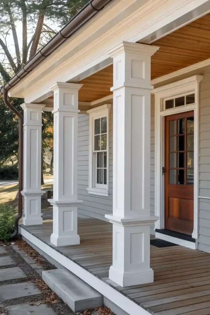 Square Wood Columns-Front Porch Column Ideas