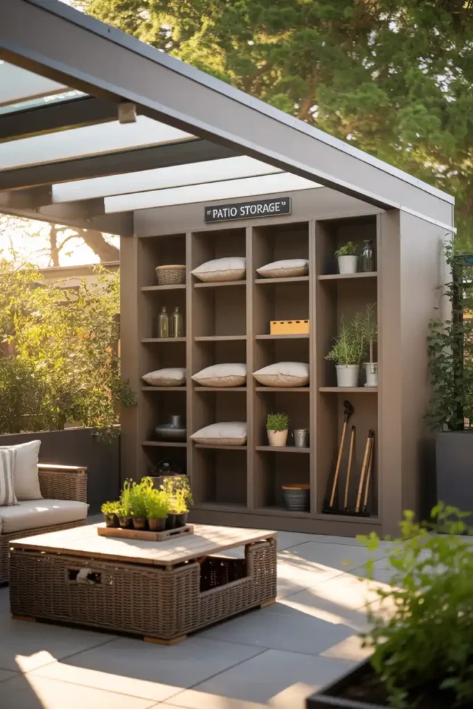 Storage-Integrated Roof Extension-patio roof extension ideas