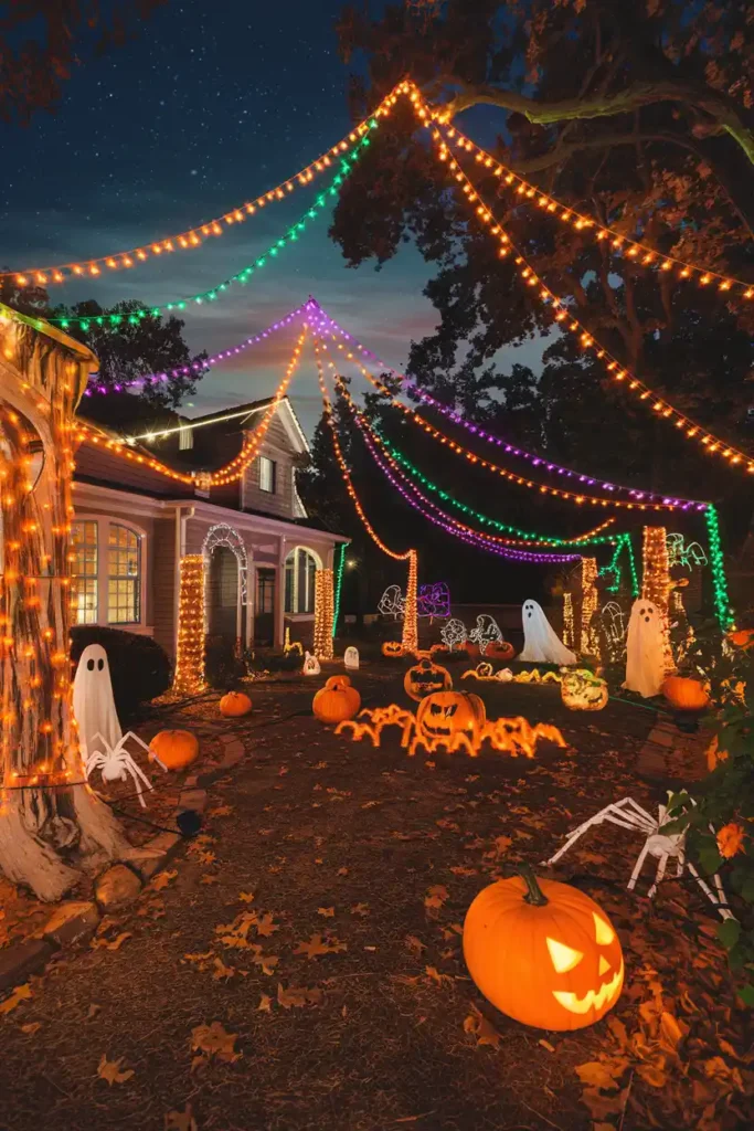 Strategic String Light Magic-halloween decorations for outdoor