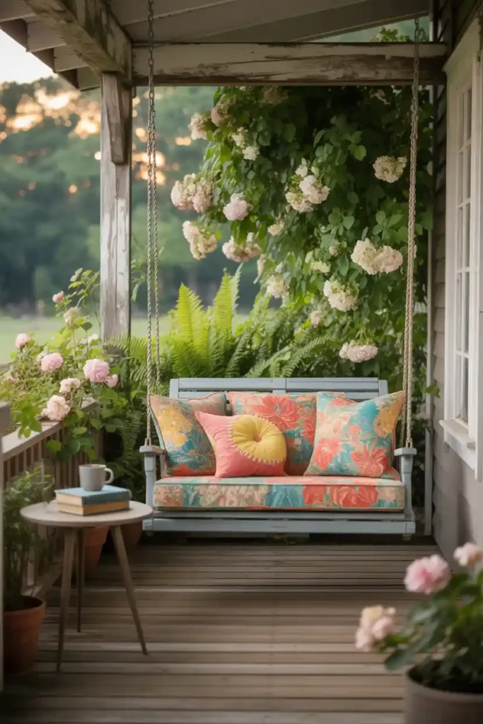 Swing into Relaxation-back porch ideas