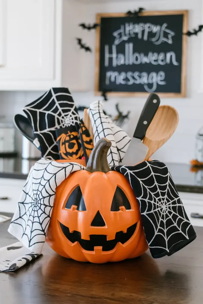 Themed Dish Towels-classy halloween decor ideas