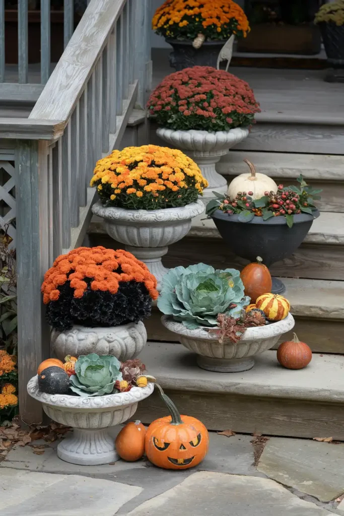 Themed Planters Display-classy halloween decor ideas