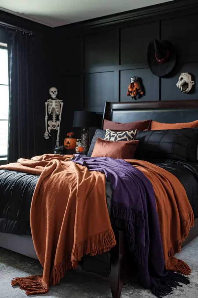 Throw Blanket Transformation-classy halloween decor ideas