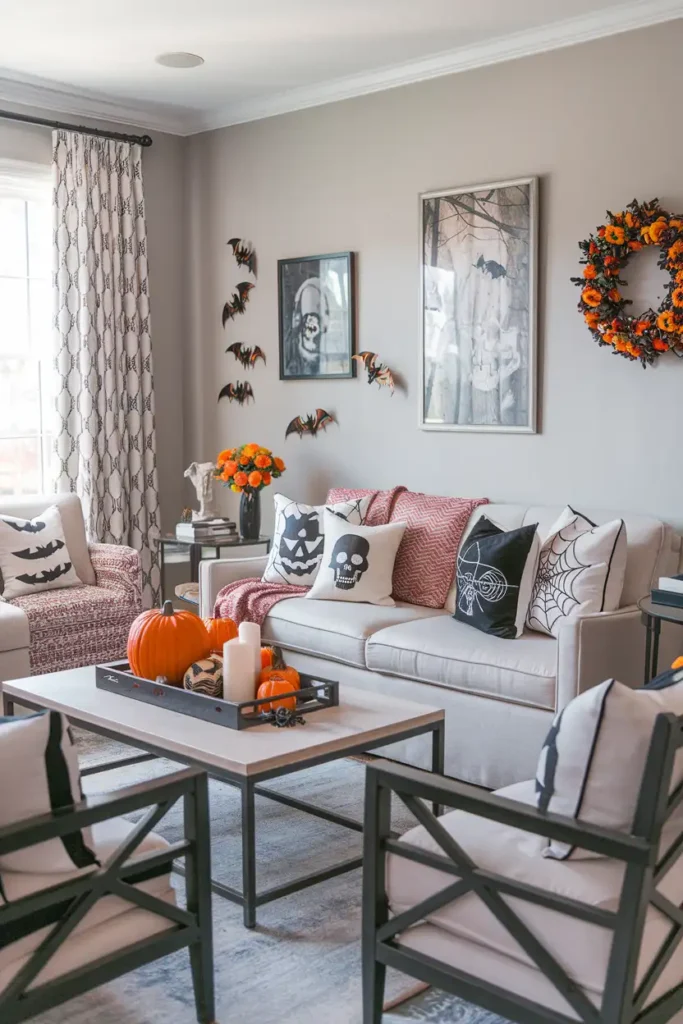 Throw Pillow Transformation-classy halloween decor ideas