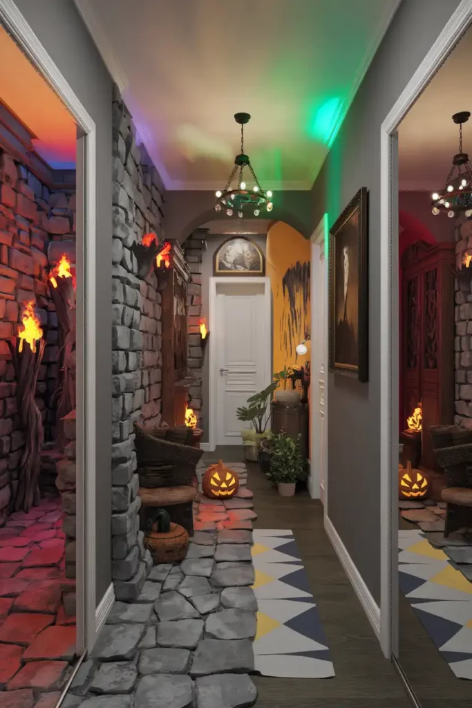 Time Portal Hallway-halloween hallway decoration ideas