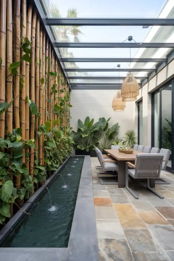 Tropical Modern Fusion-enclosed porch idea
