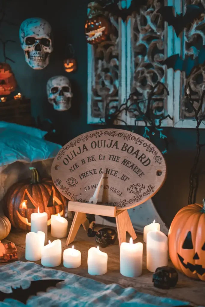 Vintage Ouija Board Display-spooky halloween bedroom decor