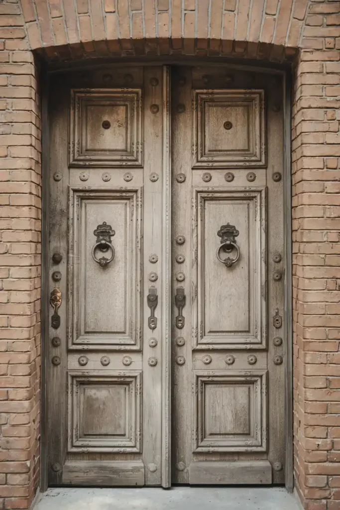 Vintage-Style Double Doors with Hardware