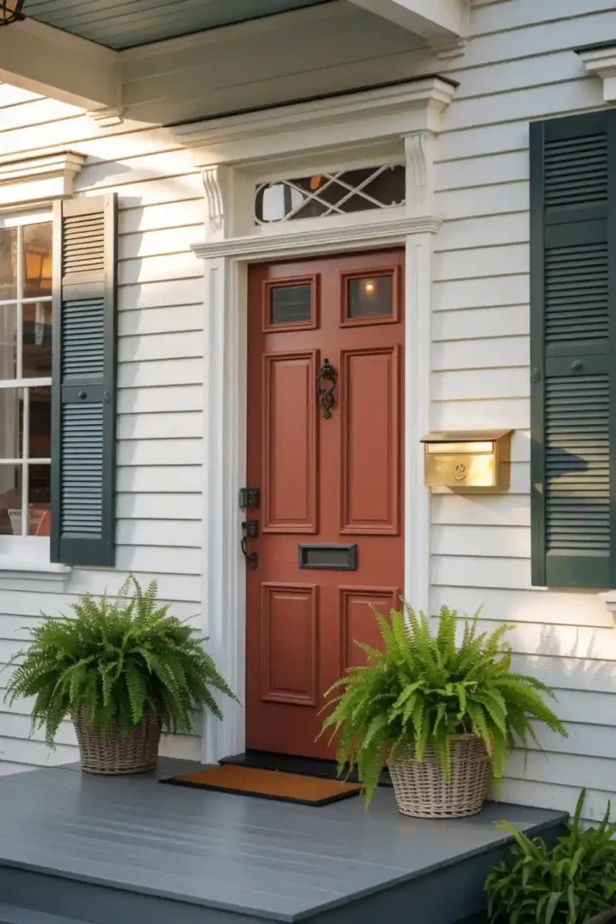 Warm Brick Red-best front door colors ideas