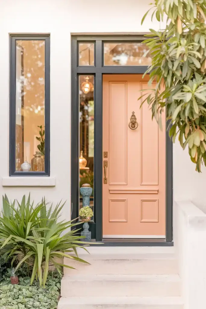 Warm Peach-best front door colors ideas