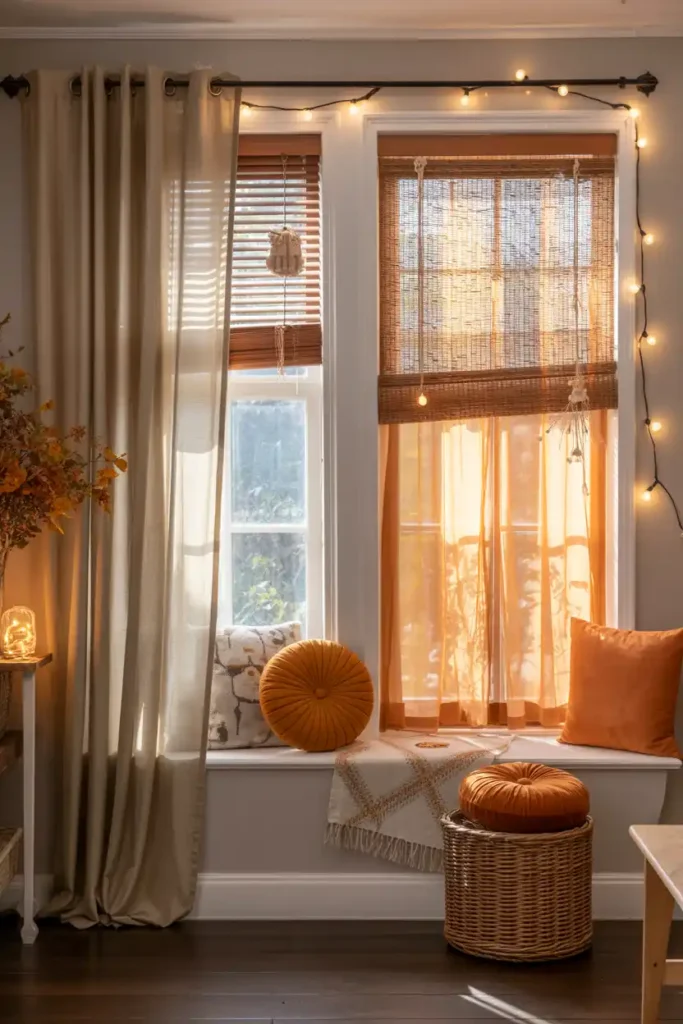 Window Treatments That Filter Light Beautifully-Cozy Halloween Aesthetic Decor