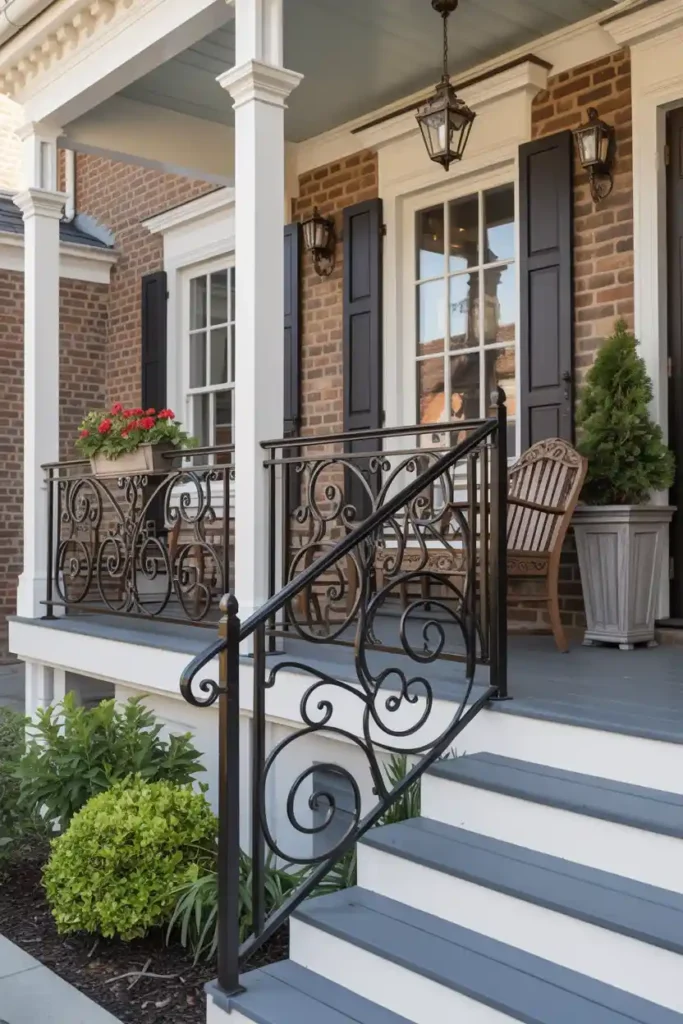 Wrought Iron Scrollwork-porch railing ideas