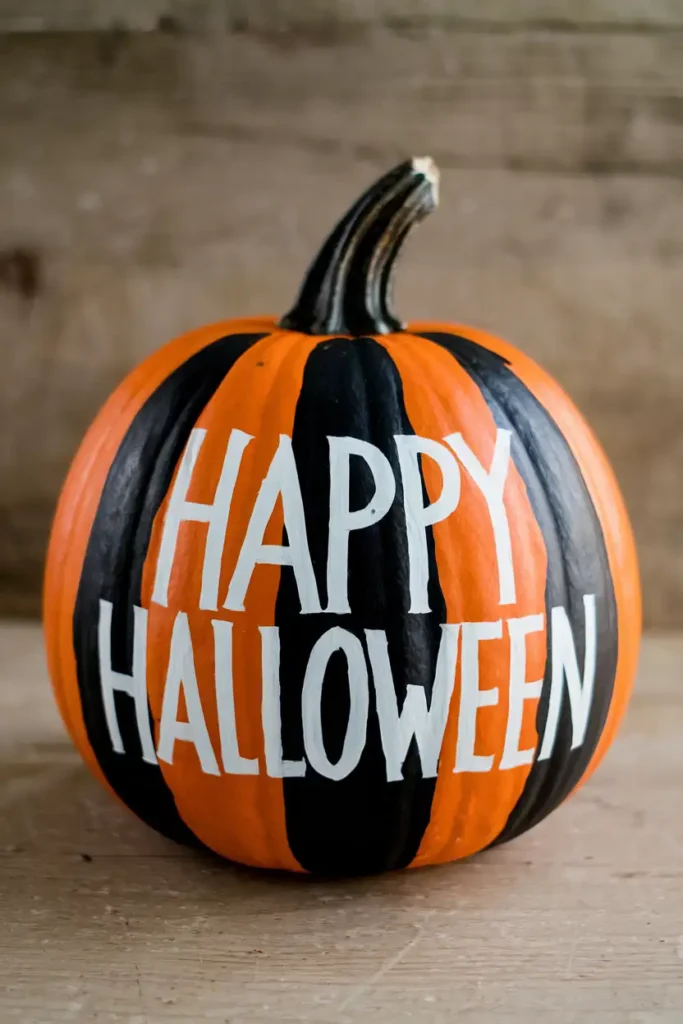 diy Painted Pumpkin-classy halloween decor ideas