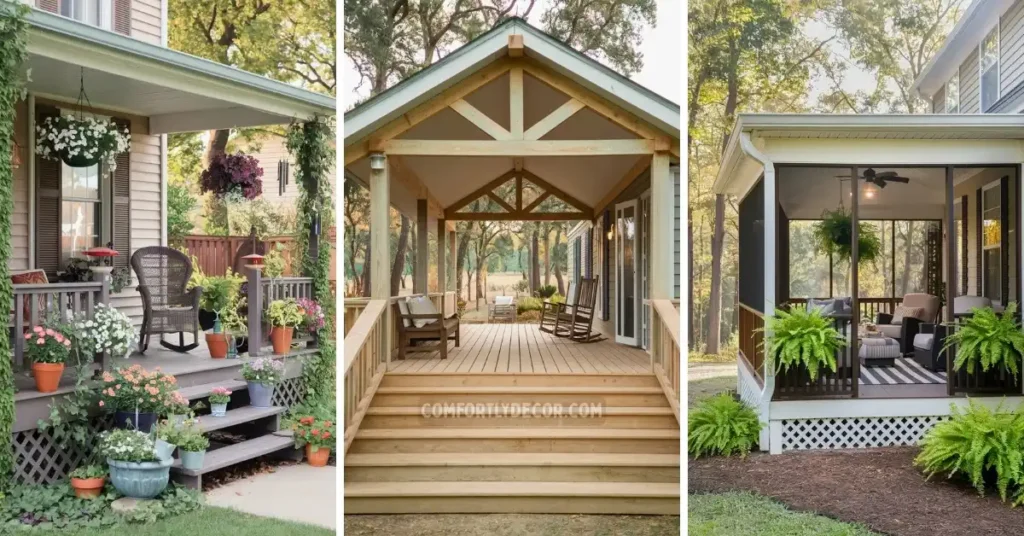 double wide front porch ideas