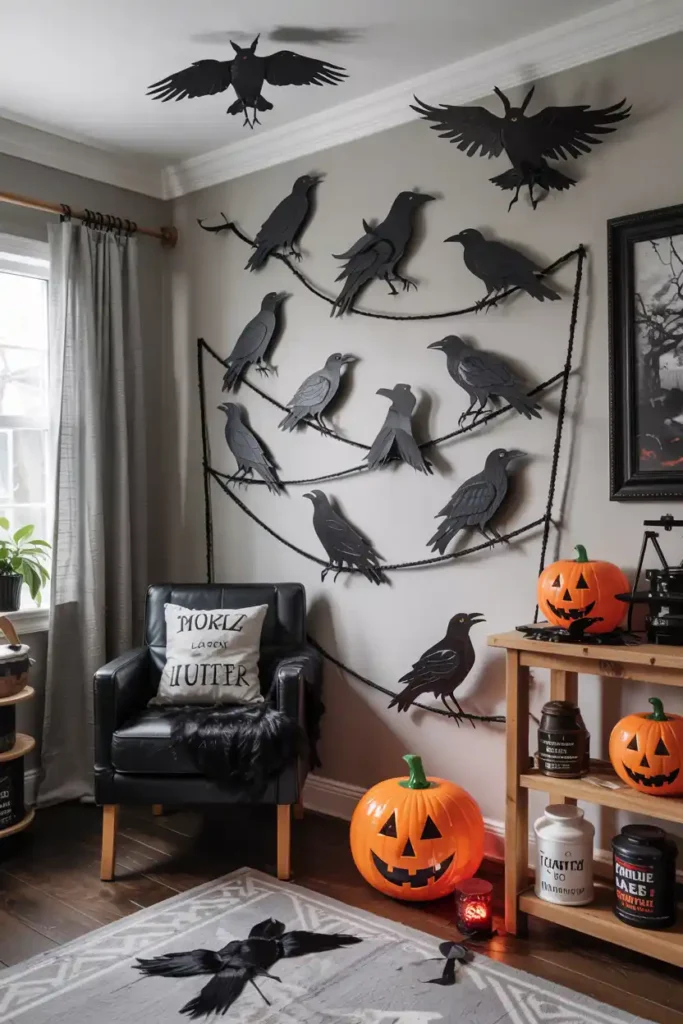 A Murder of Crows-diy halloween wall