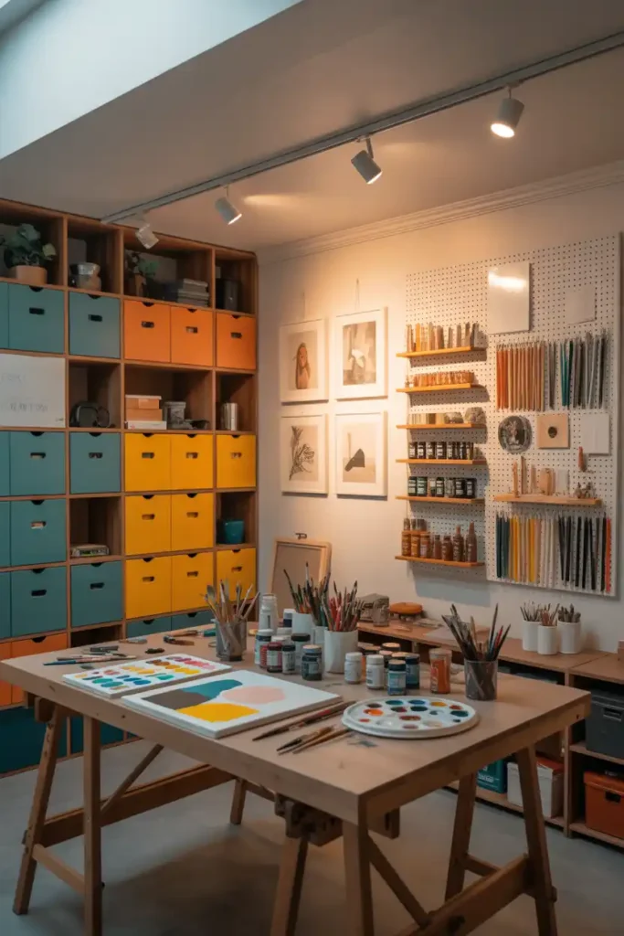 Art Studio with Killer Storage-basement design ideas