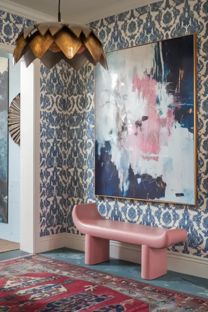 Artful and Eclectic Mix-entryway bench decor ideas