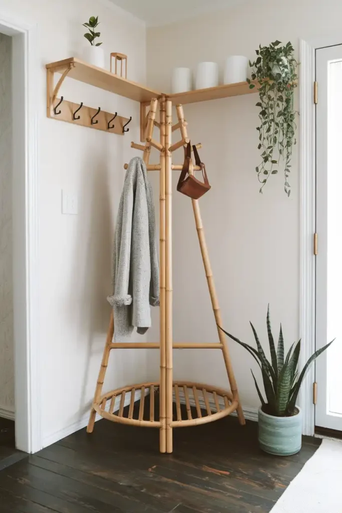 Bamboo Coat Stand-japandi entryway idea