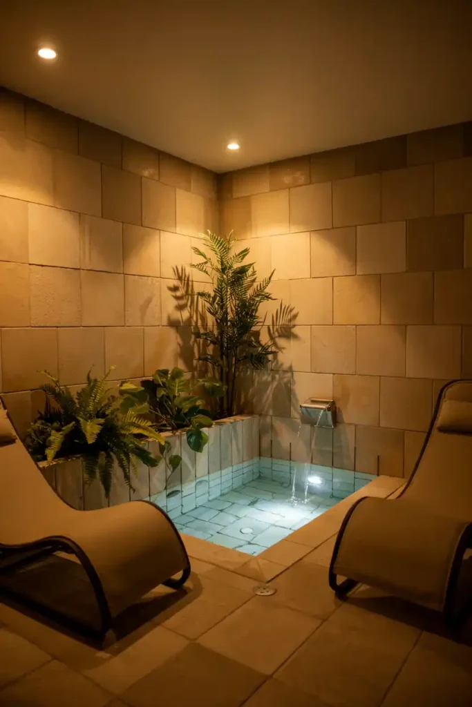 Basement Indoor Pool or Spa Corner