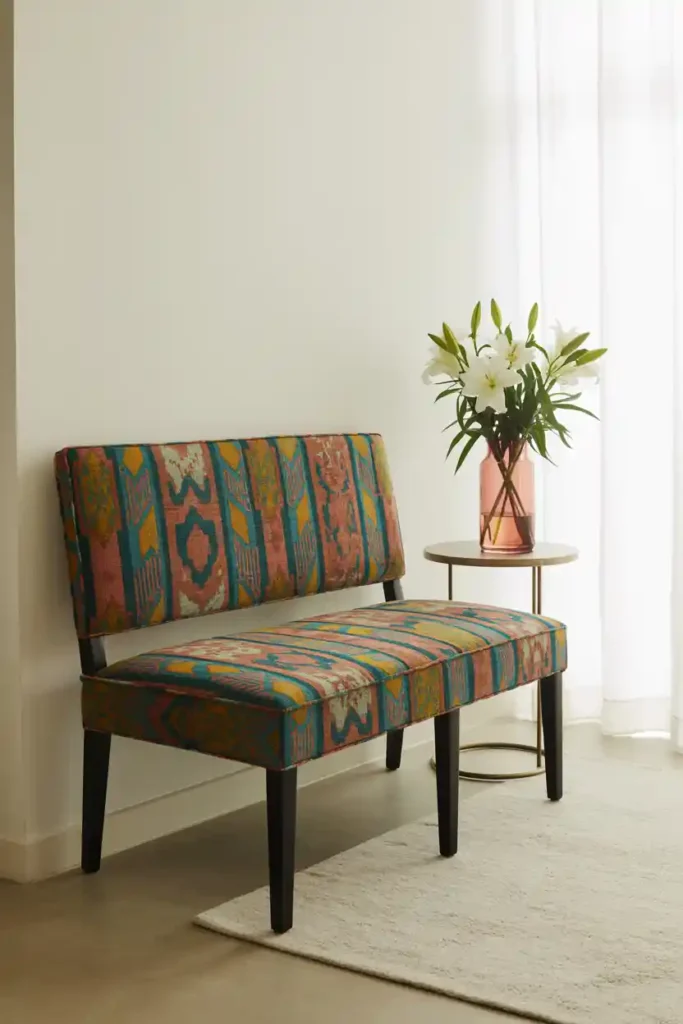 Bold Patterned Bench