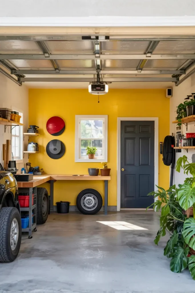 Bright Yellow Sunshine-garage paint colors