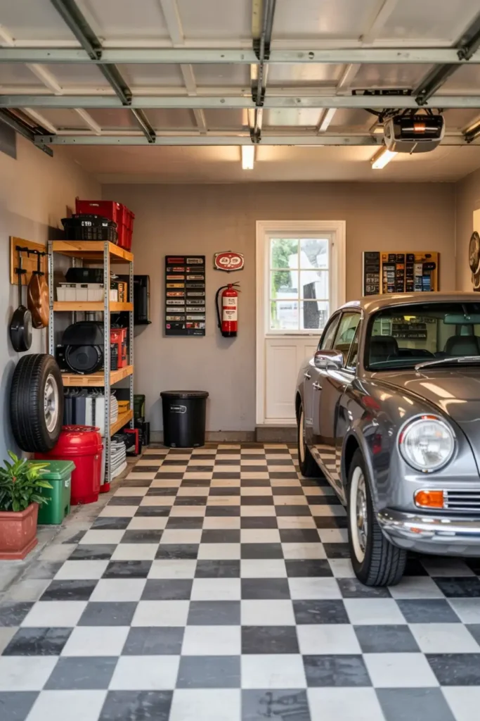 Checkered Pattern - garage paint colors