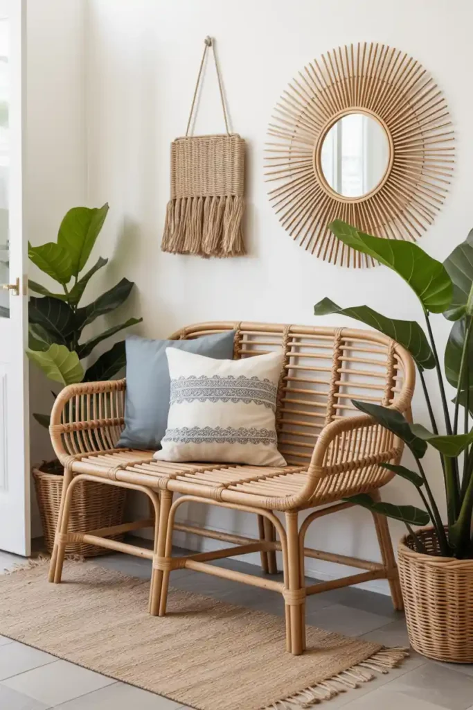 Chic Rattan Bench