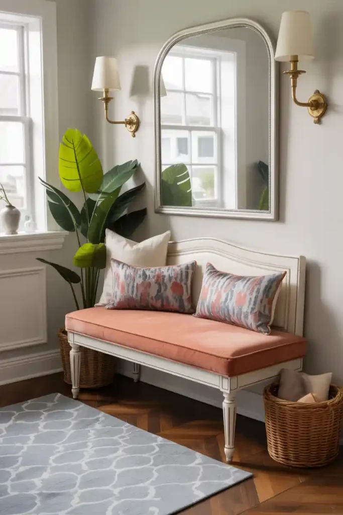 Cozy Upholstered Bench-entryway bench decor ideas