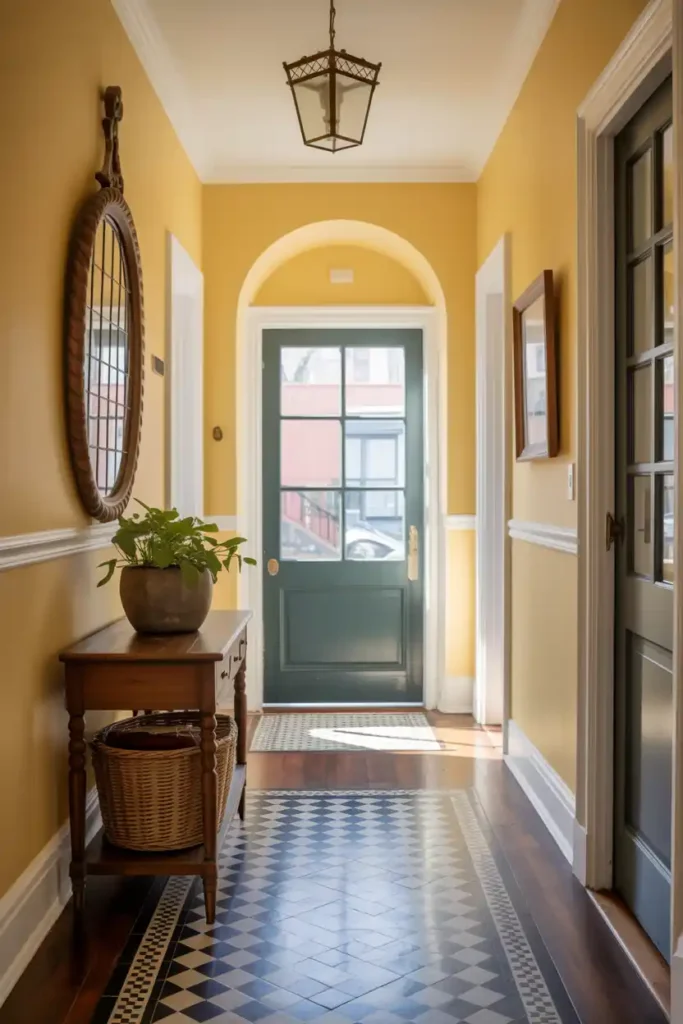 Creamy Yellow-hallway paint colors ideas